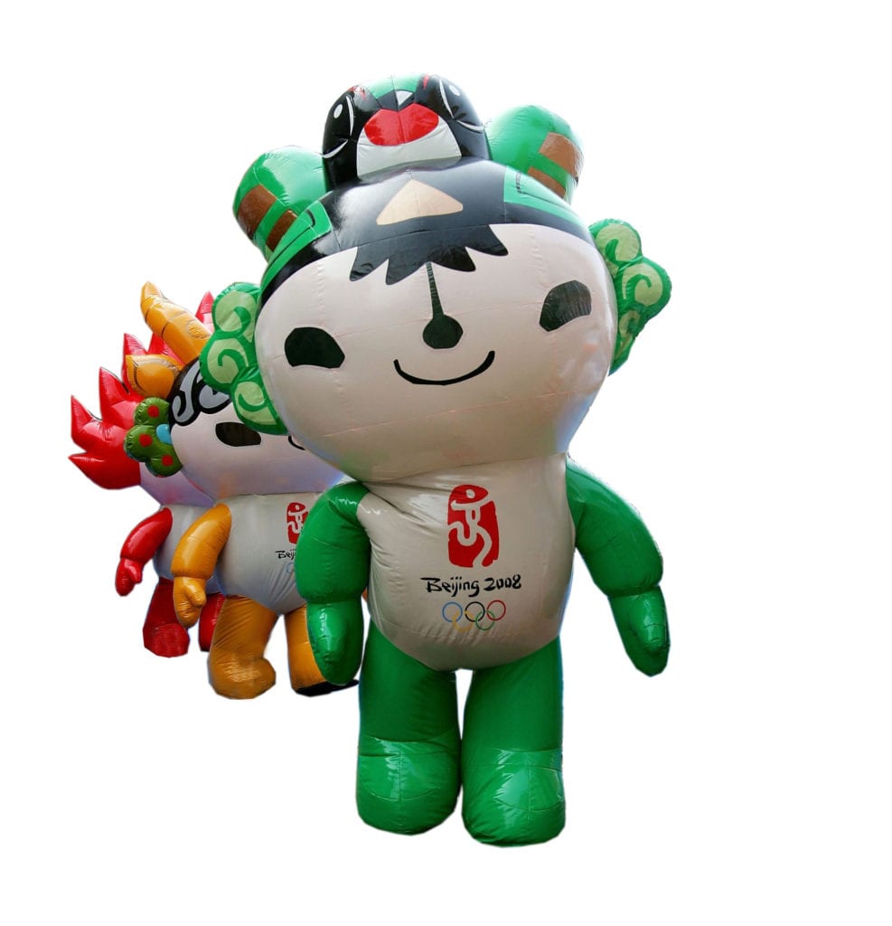 Pekingin olympiakisojen maskotit 2008 Urheilumuseon näyttely Lastenviikot 2008