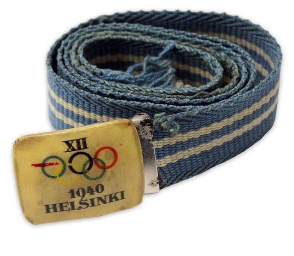 helsinki-1940_Matchbox Helsinki Olympic Games 1940 Textile belt The Sports Museum of Finland
