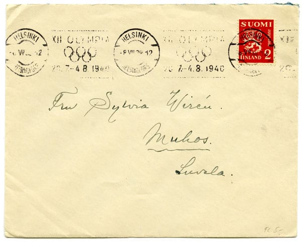 helsinki-1940_Envelope 1 Helsinki Olympic Games 1940 Envelope The Sports Museum of Finland