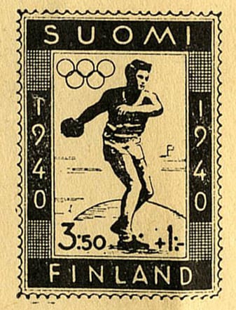 Helsinki 1940_Stamp sketch Helsinki Olympic Games 1940 Stamp sketch The Sports Museum of Finland