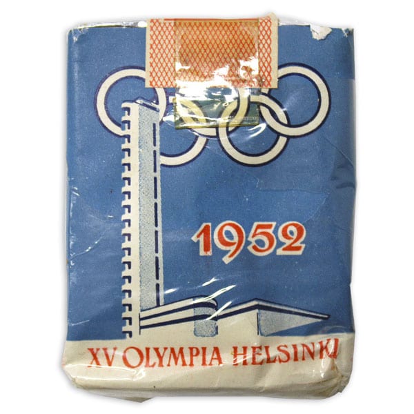 helsinki-1952-Helsinki Olympic Games 1952 Cigarette pack The Sports Museum of Finland Helsinki Olympic Games 1952 Cigarette pack The Sports Museum of Finland