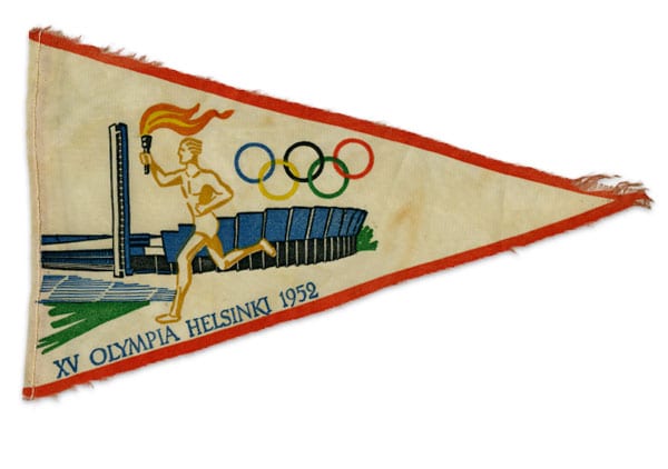 helsinki-1952_pennant 1 Helsinki Olympic Games 1952 Olympic pennant The Sports Museum of Finland