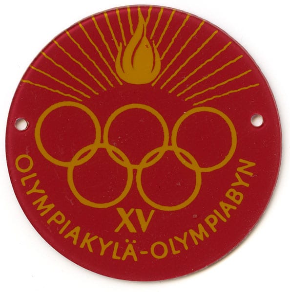 helsinki-1952_olympic badge 10 Helsinki Olympic Games 1952 Olympic badge The Sports Museum of Finland