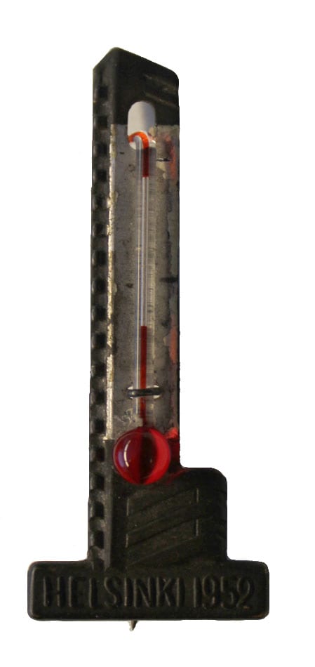 helsinki-1952_olympic pin thermometer Helsinki Olympic Games 1952 Olympic pin thermometer The Sports Museum of Finland