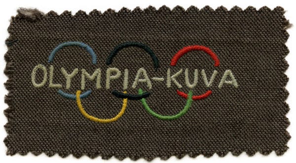 helsinki-1952_textile badge 5 Helsinki Olympic Games 1952 Textile badge thermometer The Sports Museum of Finland