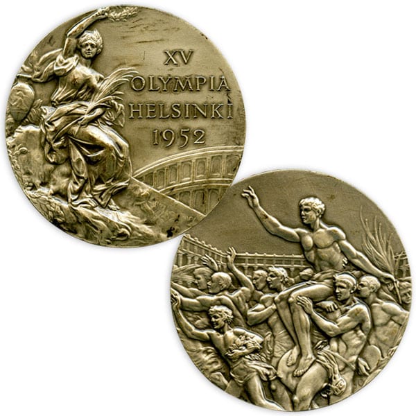 helsinki-1952_Olympic silver medal Helsinki Olympic Games 1952 Olympic silver medal The Sports Museum of Finland