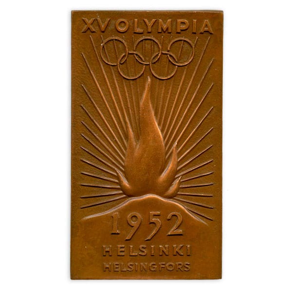 helsinki-1952_Olympic torch relay plaque Helsinki Olympic Games 1952 Olympic torch relay plaque The Sports Museum of Finland