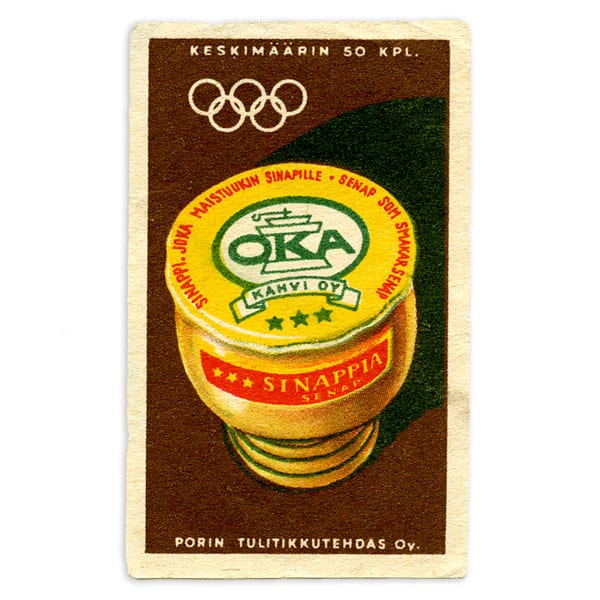 helsinki-1952_Matchbox label 3 Helsinki Olympic Games 1952 Matchbox label The Sports Museum of Finland