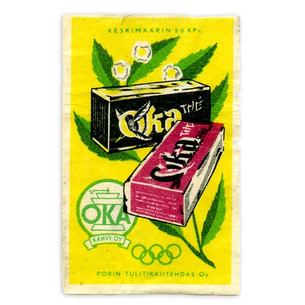 helsinki-1952_Matchbox label 4 Helsinki Olympic Games 1952 Matchbox label The Sports Museum of Finland