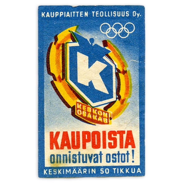 helsinki-1952_helsinki-1952_helsinki-1952_Matchbox label 6 Helsinki Olympic Games 1952 Matchbox label The Sports Museum of Finland