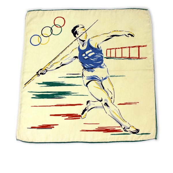 helsinki-1952_Olympic table cloth 2 Helsinki Olympic Games 1952 Olympic cloth The Sports Museum of Finland