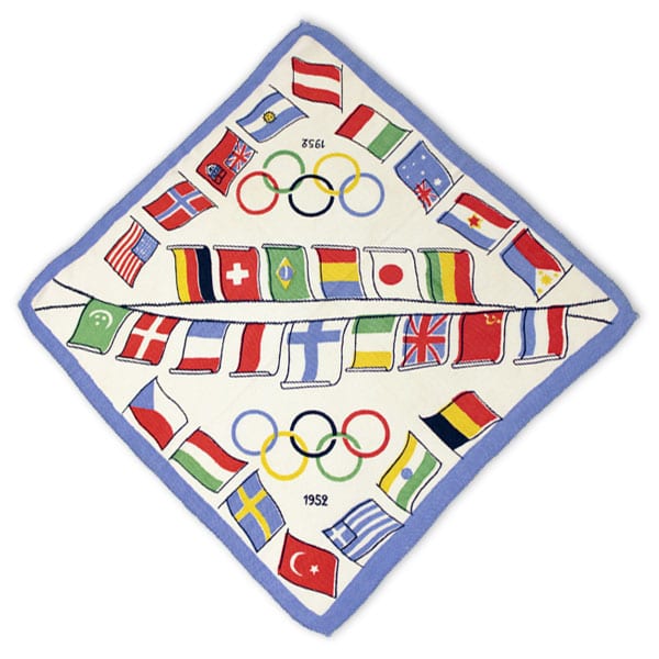 helsinki-1952_Olympic table cloth 6 Helsinki Olympic Games 1952 Olympic cloth The Sports Museum of Finland