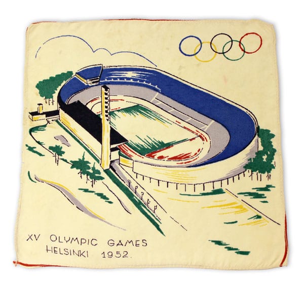 helsinki-1952_Olympic table cloth 7 Helsinki Olympic Games 1952 Olympic cloth The Sports Museum of Finland