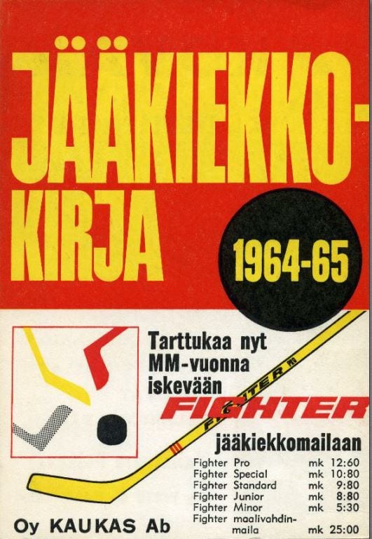 Jkk-1964-65 Jääkiekkokirja 1964-65 kansi. Urheilumuseo.