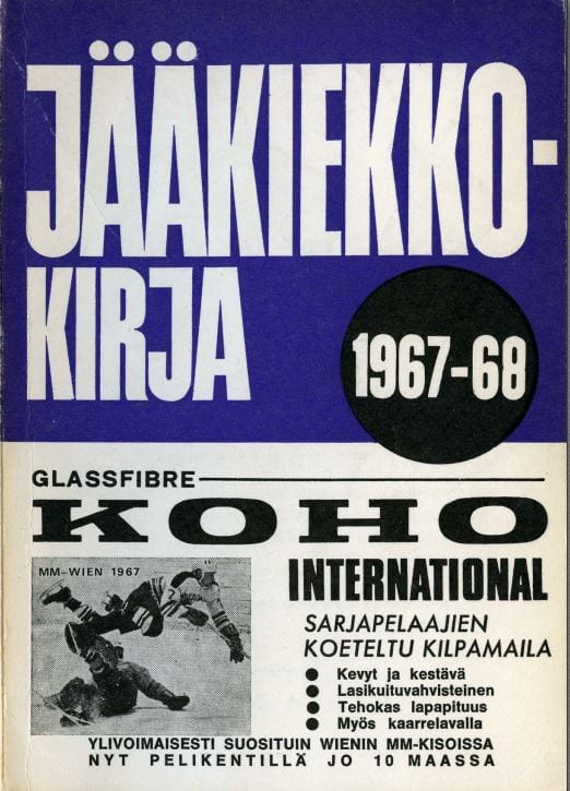 Jkk-1967-68 Jääkiekkokirja 1967-68 kansi. Urheilumuseo.