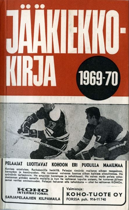 Jkk-1969-70 Jääkiekkokirja 1969-70 kansi. Urheilumuseo.