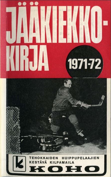 Jkk-1971-72 Jääkiekkokirja 1971-72 kansi. Urheilumuseo.