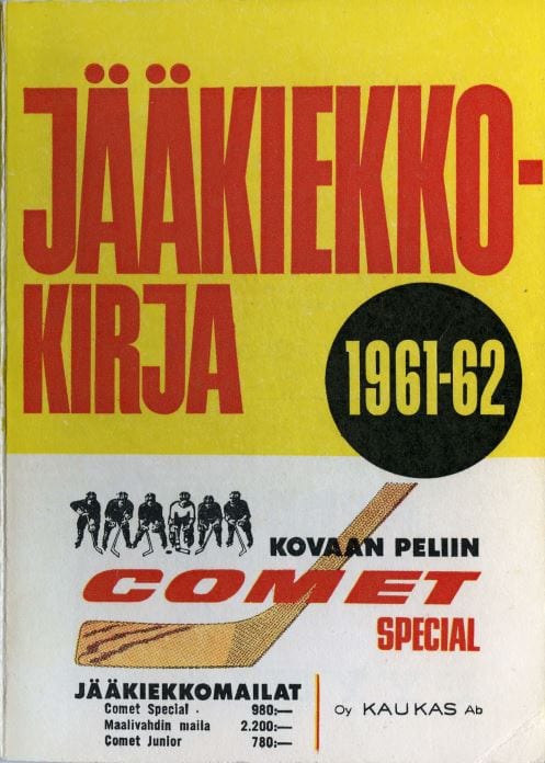 Jkk-1961-62 Jääkiekkokirja 1961-62 kansi. Urheilumuseo.