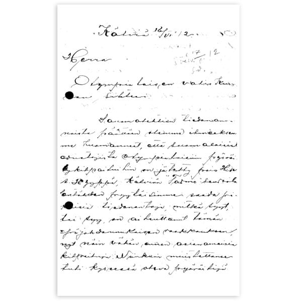 stockholm-1912_Letter of Antti Hyyppä's club Stockholm-1912_Letter of Antti Hyyppä's club