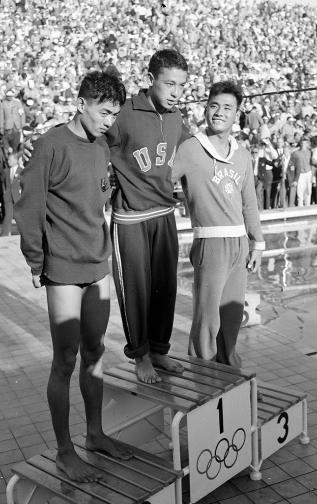 The medal ceremony of men’s 1,500 metres freestyle swimming The medal ceremony of men’s 1,500 metres freestyle swimming