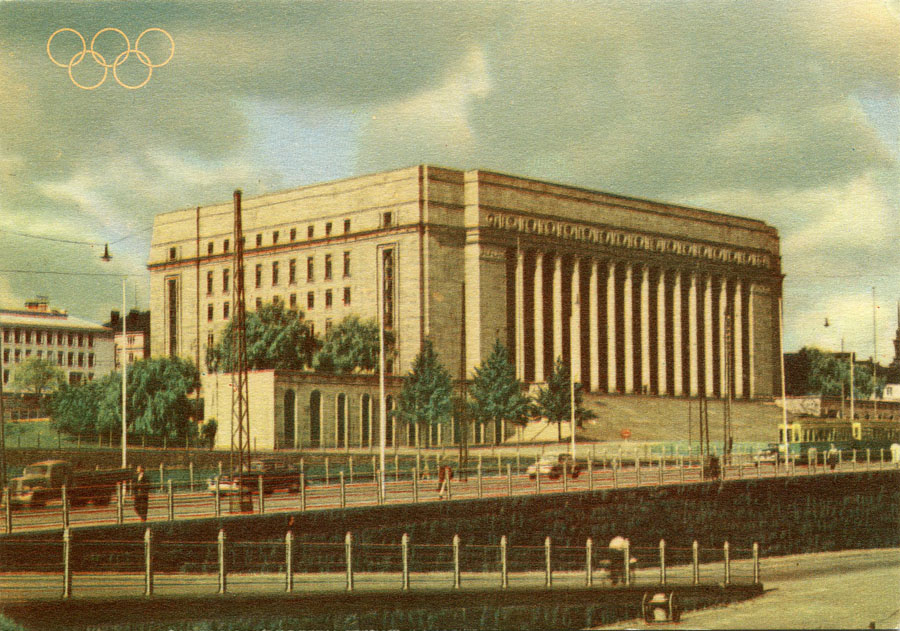 helsinki-1952_Postcard (Parliament House in Helsinki)